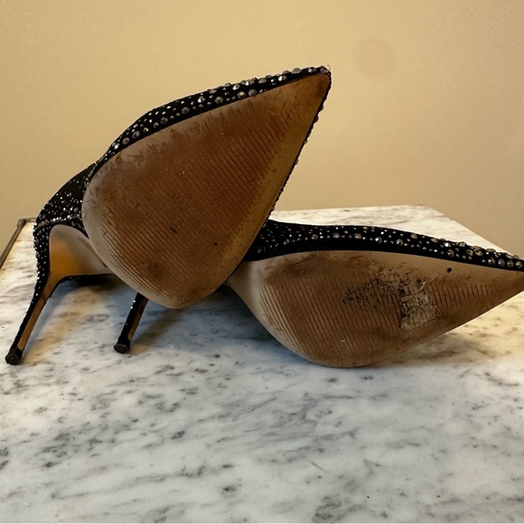 Aldo Suede Pointy Toe Sparkly Bedazzled High Heel Pump - Picture 5 of 7